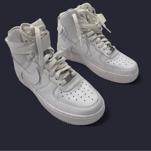 White Air Force 1 High Top Sneakers